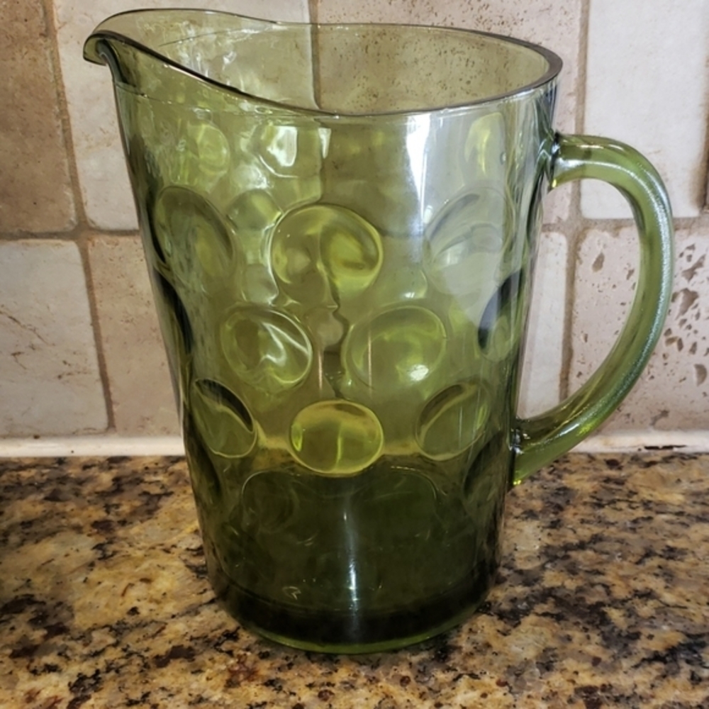 Vtg Hazel Atlas Green‎ Avocado Eldorado Pitcher